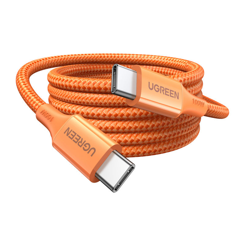 Cable UGREEN USB-C a USB-C PD Fast Charging Braided 5A Max, Orange L502