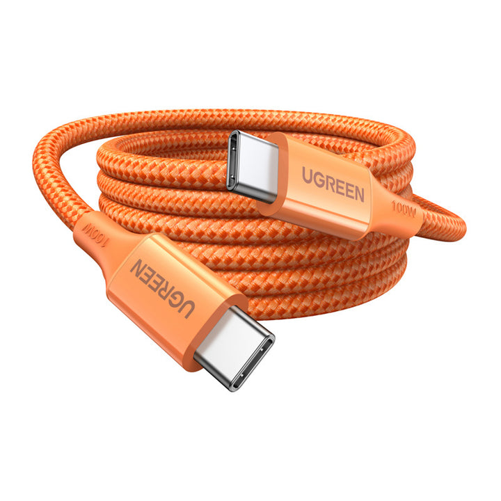 Cable UGREEN USB-C a USB-C PD Fast Charging Braided 5A Max, Orange L502