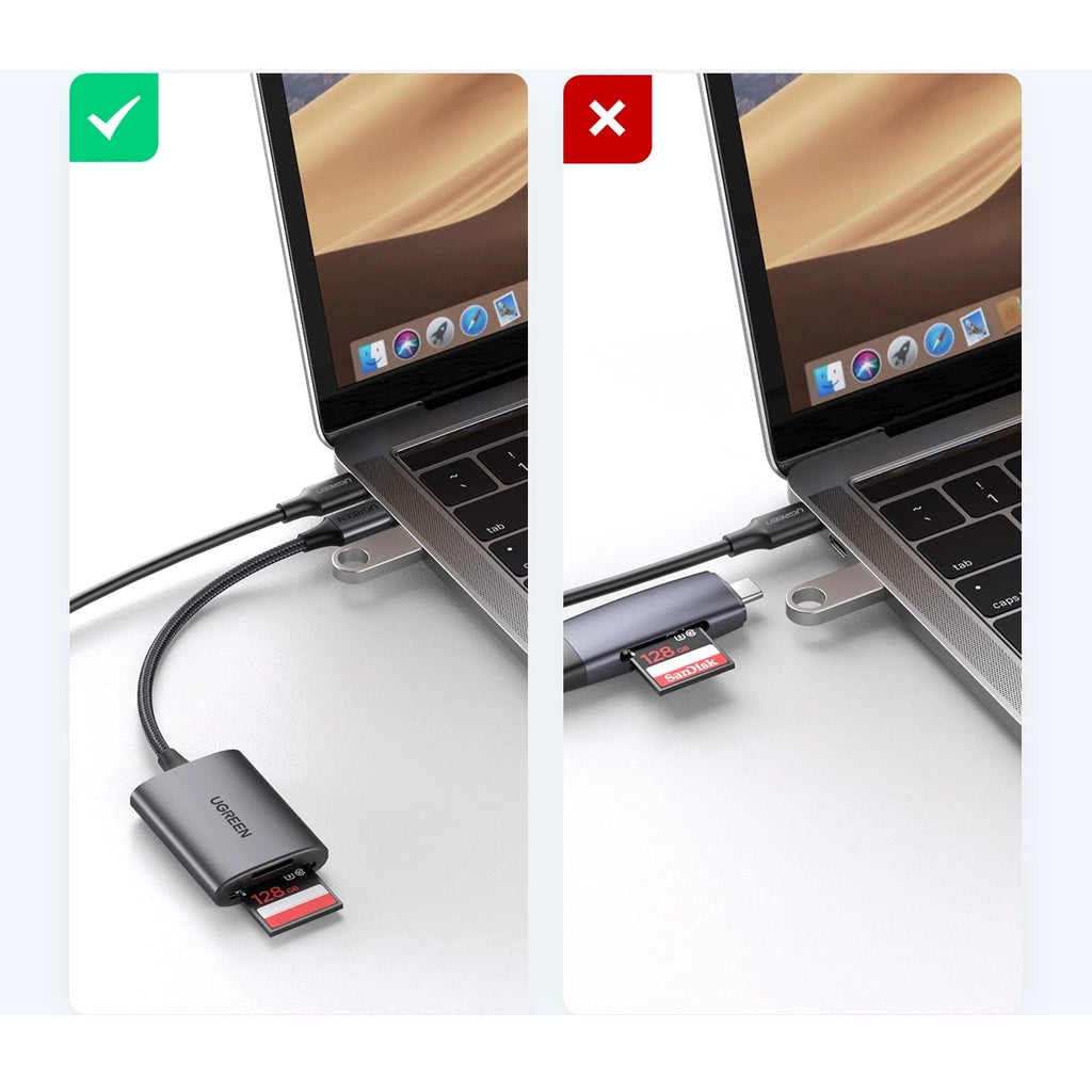Lector de tarjetas SD/TF UGREEN USB-C a SD/TF Alu Case CM401
