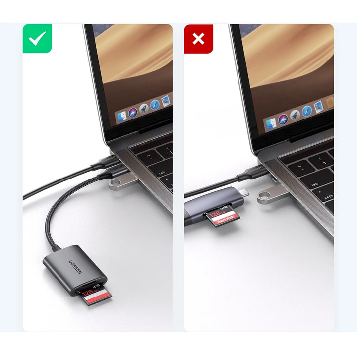Lector de tarjetas SD/TF UGREEN USB-C a SD/TF Alu Case CM401