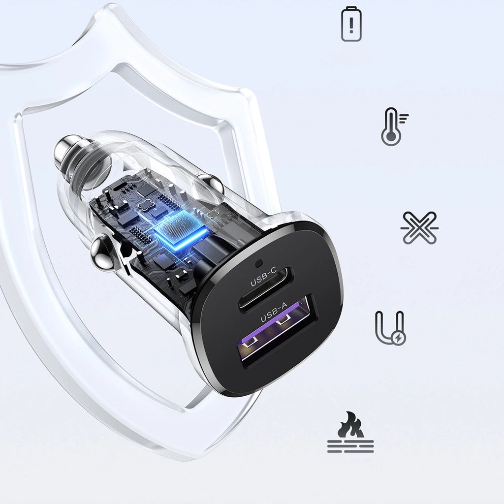 Cargador para autos UGREEN 30W 2-Port Fast Car Charger 25845 EC305