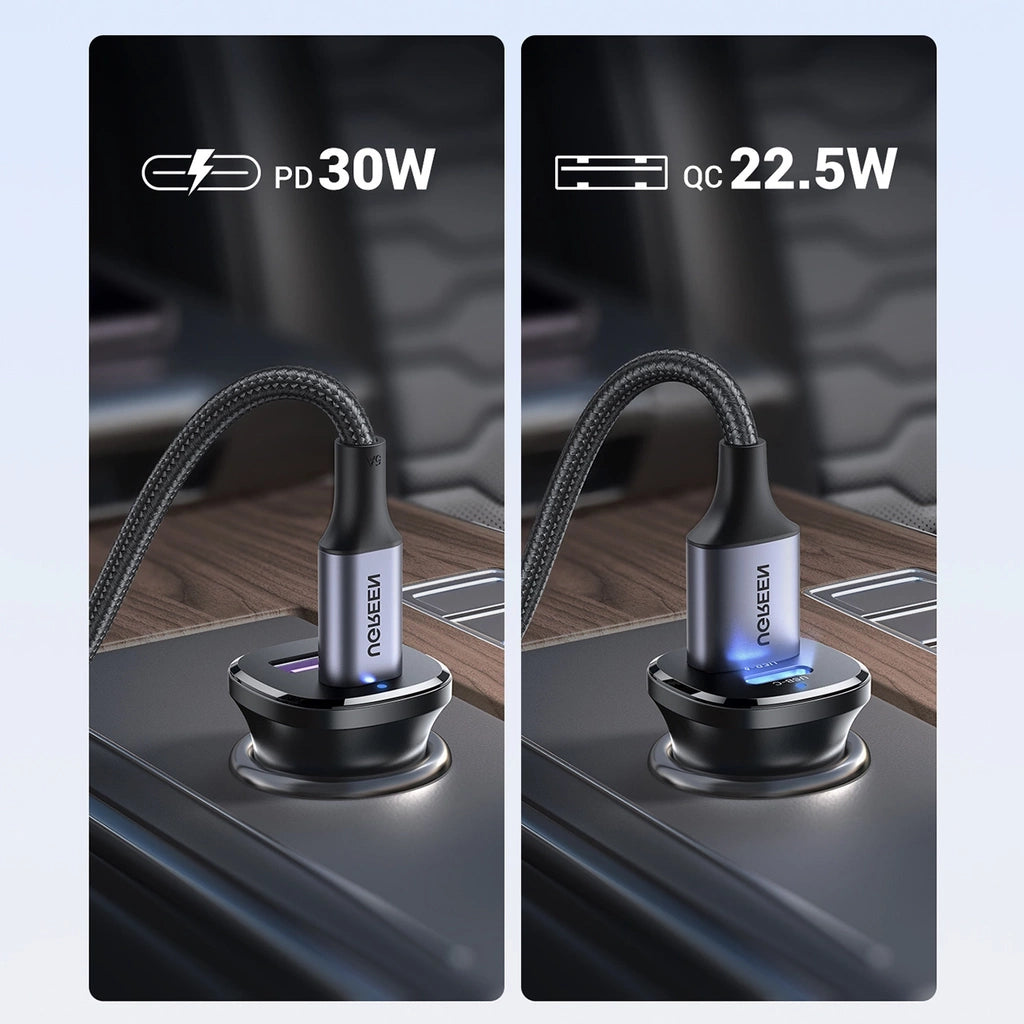 Cargador para autos UGREEN 30W 2-Port Fast Car Charger 25845 EC305