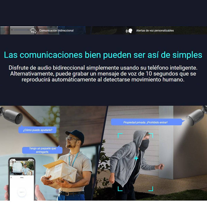 Camara de seguridad Ezviz EB3 2K - 3MP CON BATERIA WIFI 2.4 INT/EXT - Achorao