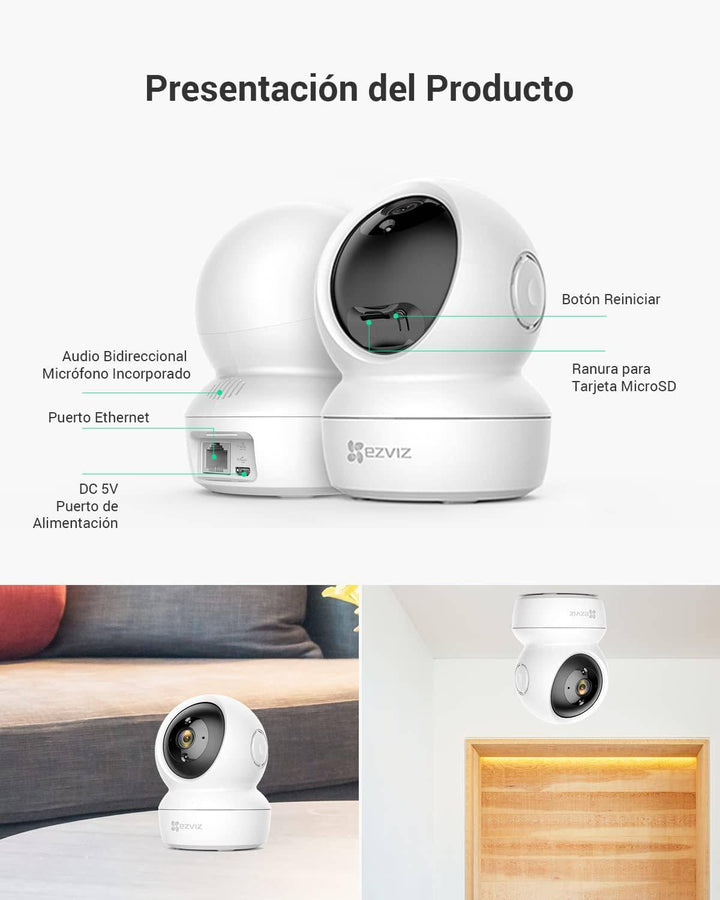 Camara de Seguridad Inteligente Ezviz C6N interior - 2MP - Vista 360° - Lente 4MM - Achorao