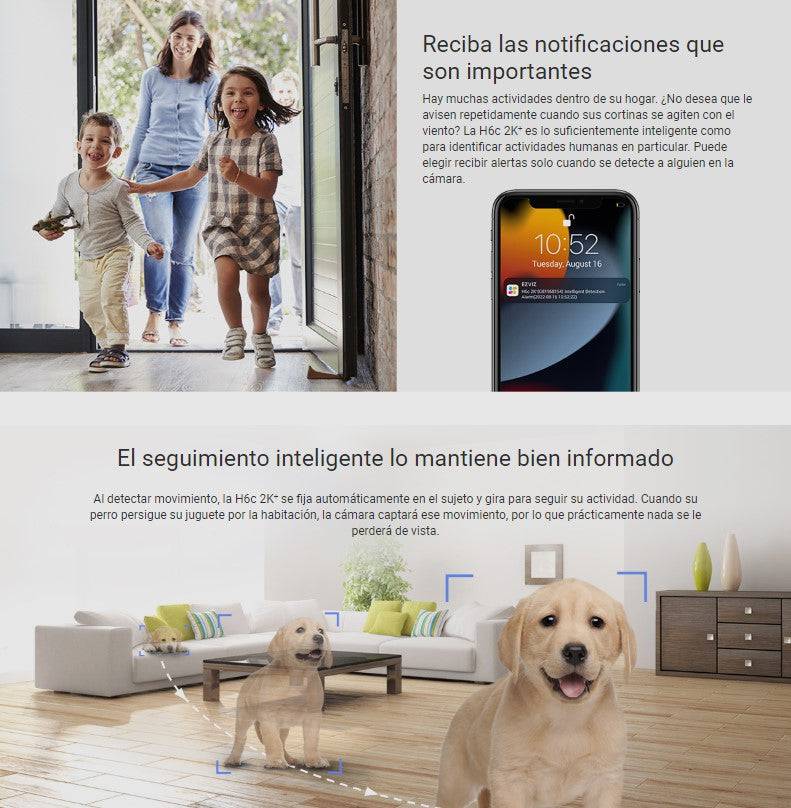 Camara de Seguridad Inteligente Ezviz H6c pro 2K+Interior  4MP - Lente 4MM - Achorao