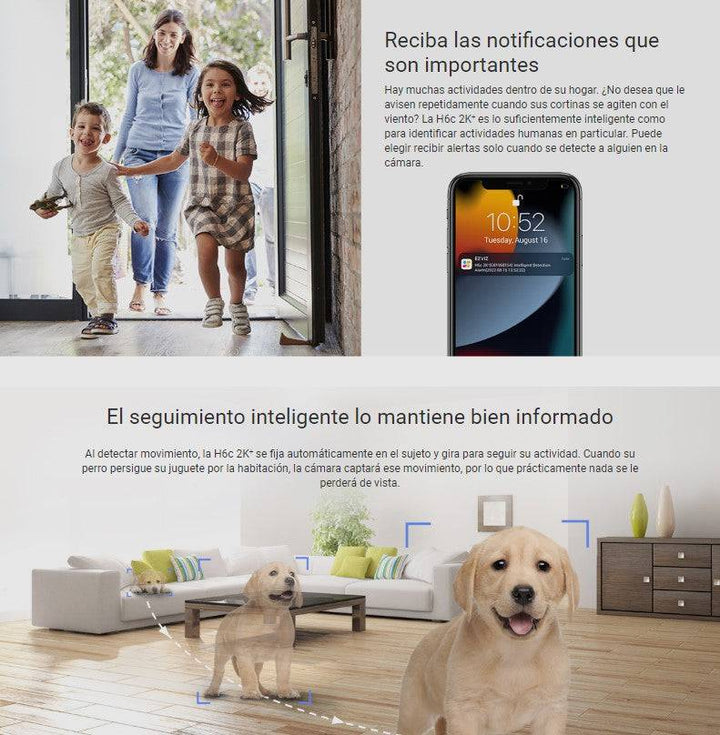 Camara de Seguridad Inteligente Ezviz H6c pro 2K+Interior  4MP - Lente 4MM - Achorao