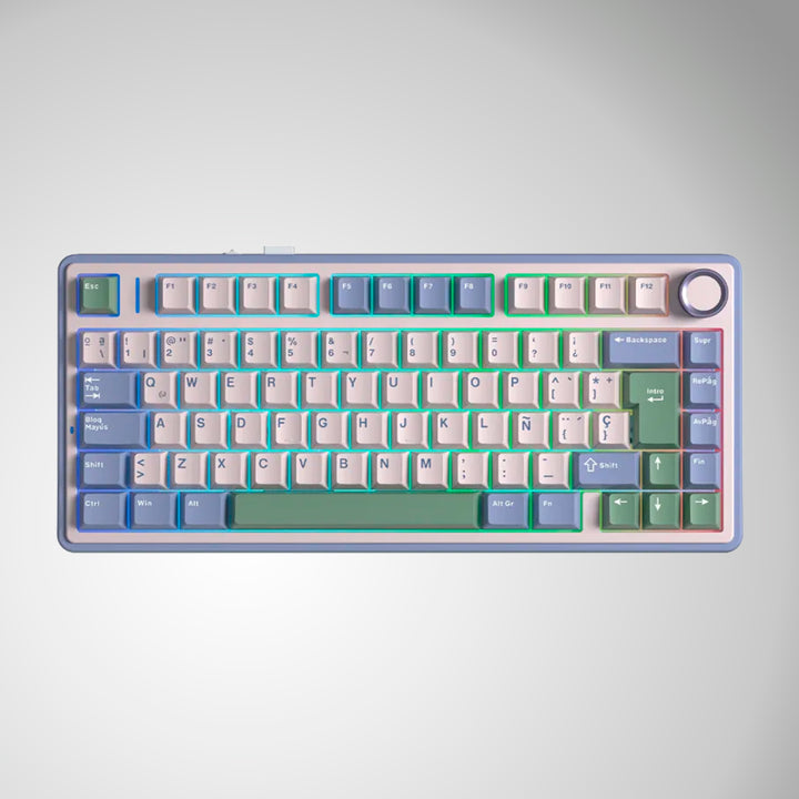 Teclado mecánico gamer Aula F75, inalámbrico, RGB - Achorao