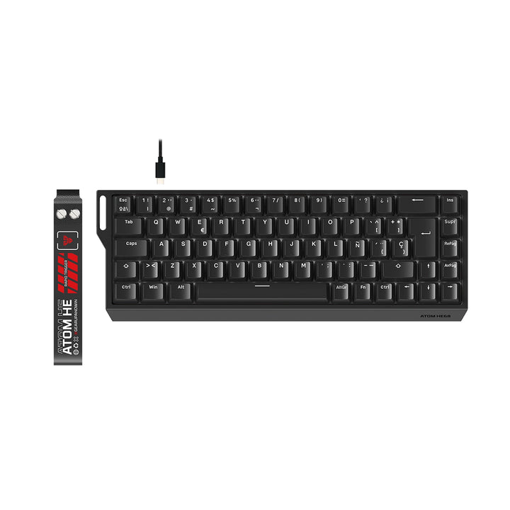 Teclado mecánico gamer Fantech ATOM HE68 MK811 negro, cableado y con distribución en español