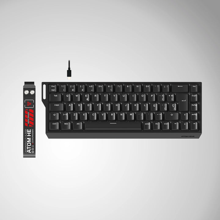 Teclado mecánico gamer Fantech ATOM HE68 MK811 negro con distribución en español y conexión cableada