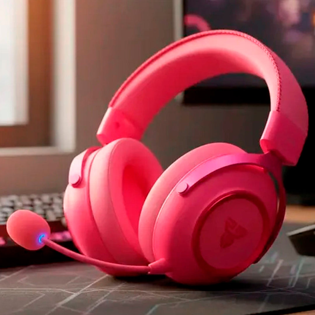 Audífonos gamer FANTECH ORBITA multiplataforma WHG07, color rosado