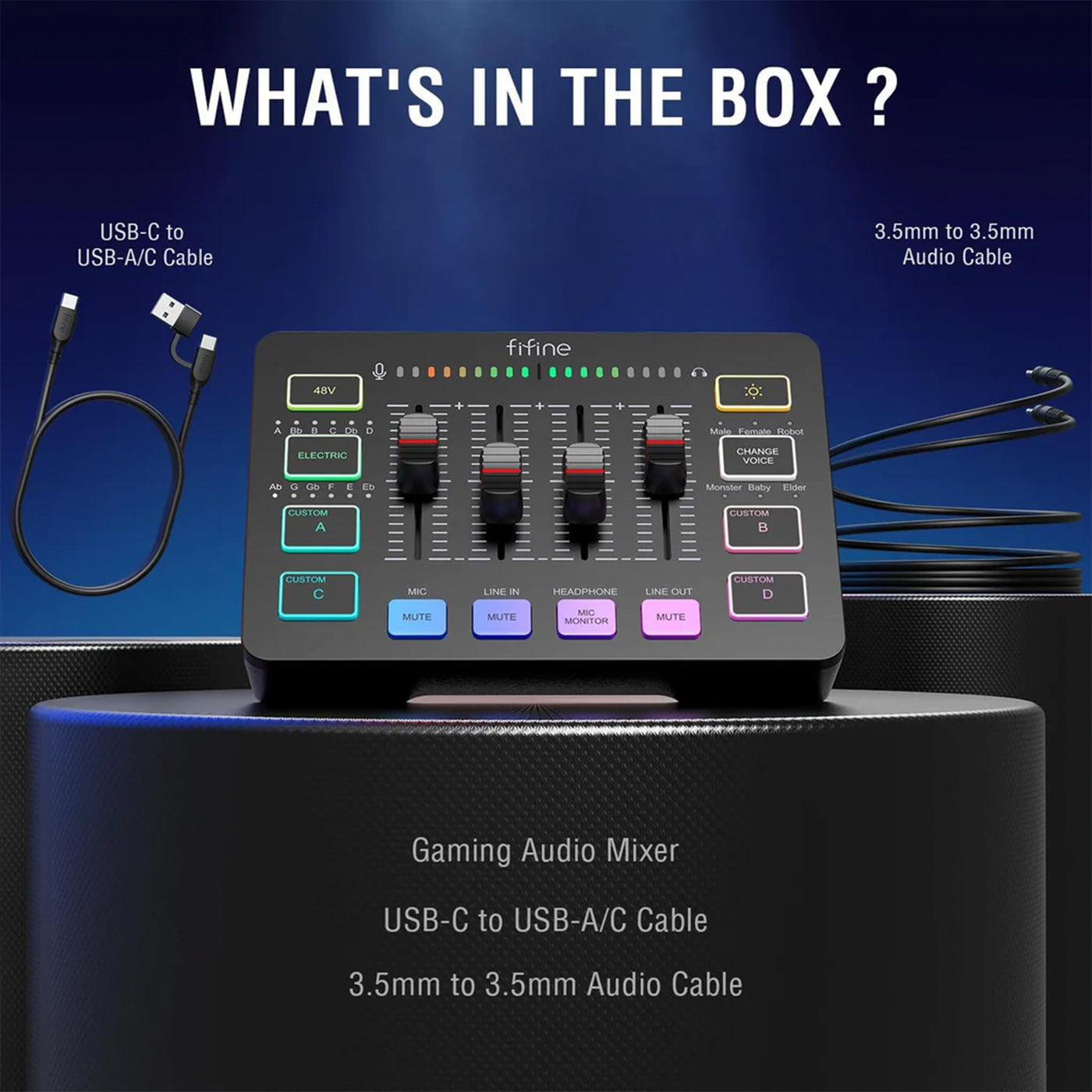 MEZCLADOR DE SONIDO Ampligame SC3 Mixer Fifine DEMO - Achorao