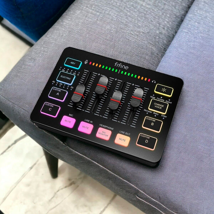 MEZCLADOR DE SONIDO Ampligame SC3 Mixer Fifine DEMO - Achorao