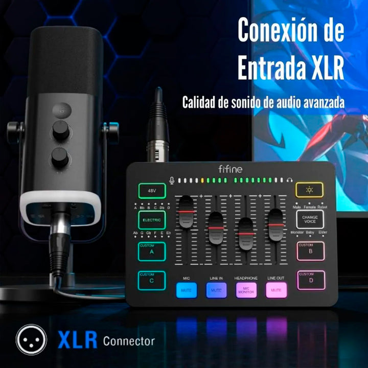 MEZCLADOR DE SONIDO Ampligame SC3 Mixer Fifine DEMO - Achorao
