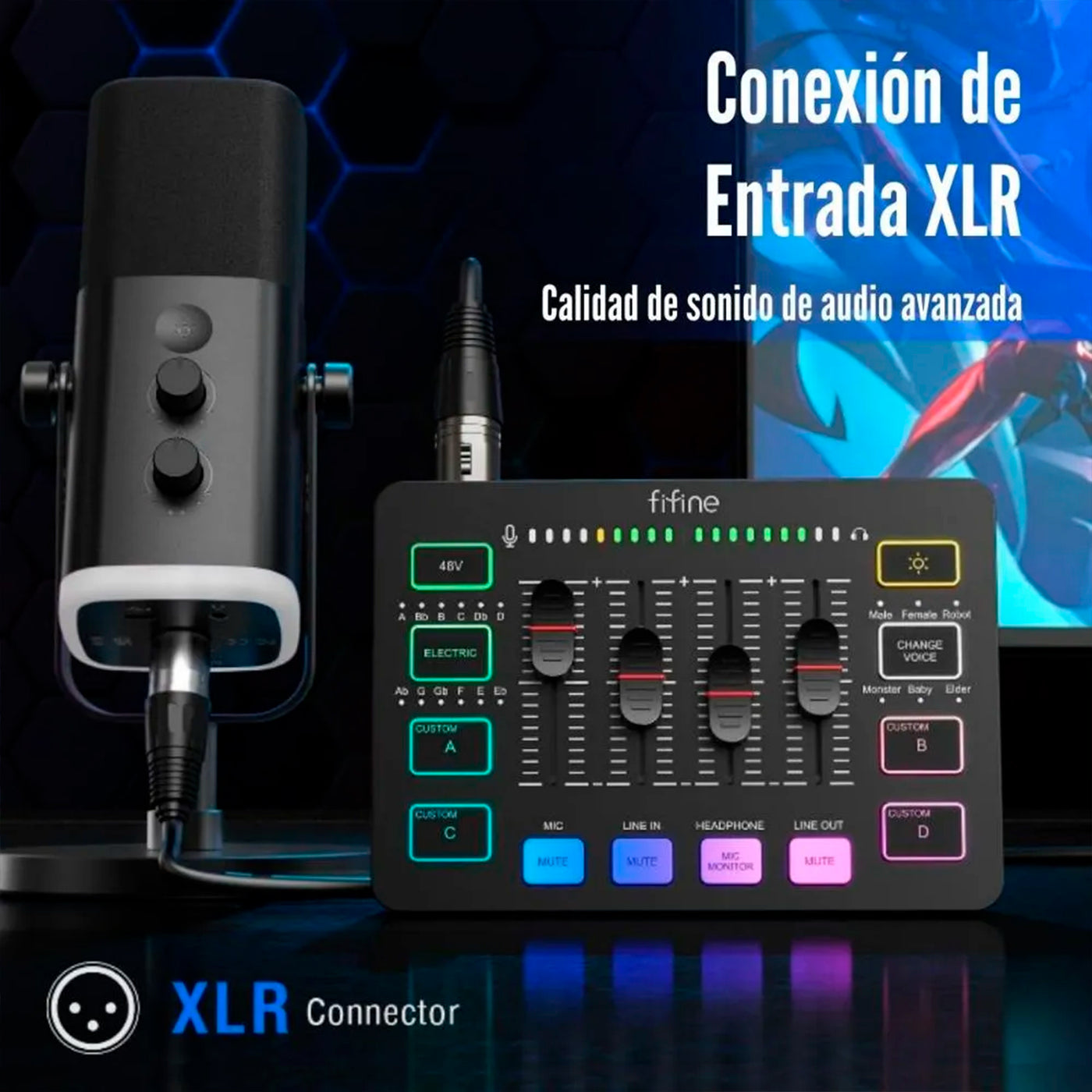 MEZCLADOR DE SONIDO Ampligame SC3 Mixer Fifine DEMO - Achorao