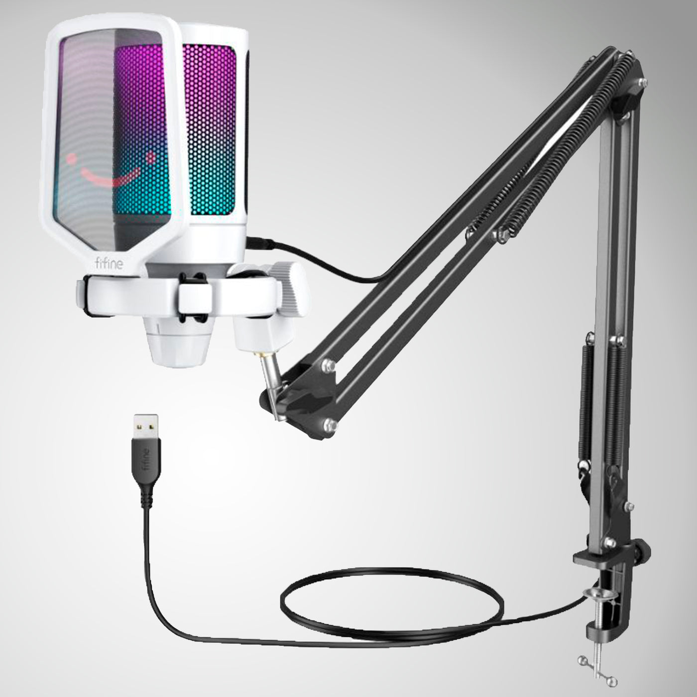 Micrófono Fifine A6T con Soporte de Brazo -RGB para PS4/PS5 PC - Achorao