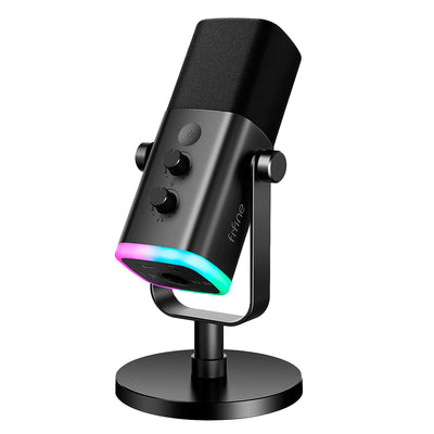 Micrófono dinámico FIFINE AM8 WHITE con RGB Touch-mute, Controles de E/S, Monitoreo en Vivo para Streaming - Achorao
