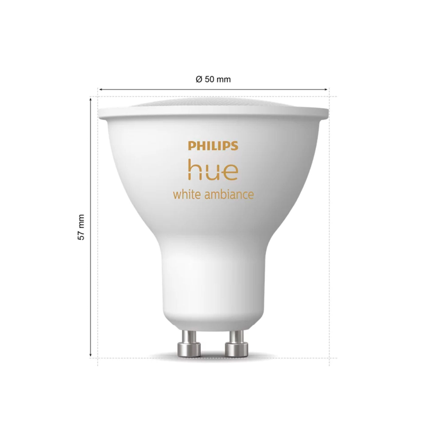 Foco Inteligente Philips Hue WCA 4.2W GU10 400 1P EU Luz Blanca (White ambiance) - Achorao
