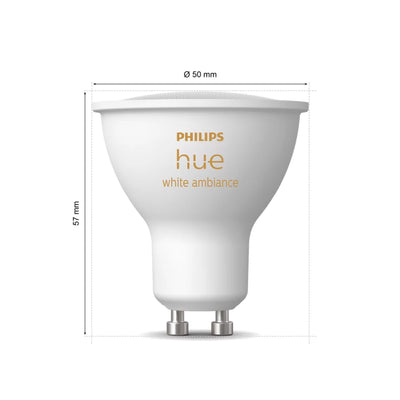 Foco Inteligente Philips Hue WCA 4.2W GU10 400 1P EU Luz Blanca (White ambiance) - Achorao