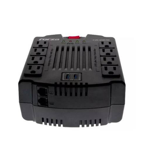 Estabilizador Automático Forza 8 Tomas - FVR-1202USB - Capacidad 1200VA / 600W - Achorao