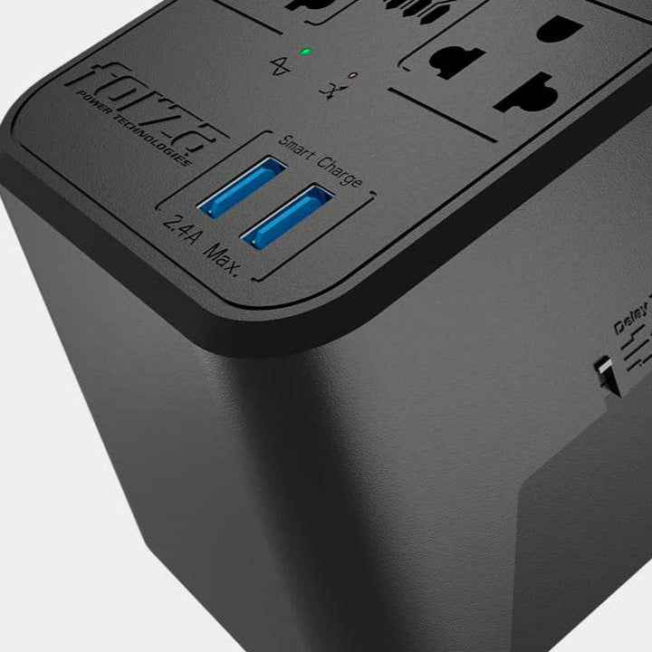 Estabilizador FORZA 8 TOMAS 1200VA/600 W C/2USB - 220V (FZ-FVR-1222USB) - Achorao