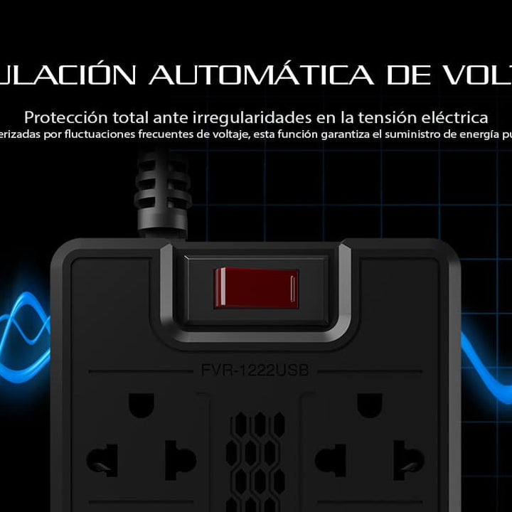 Estabilizador FORZA 8 TOMAS 1200VA/600 W C/2USB - 220V (FZ-FVR-1222USB) - Achorao