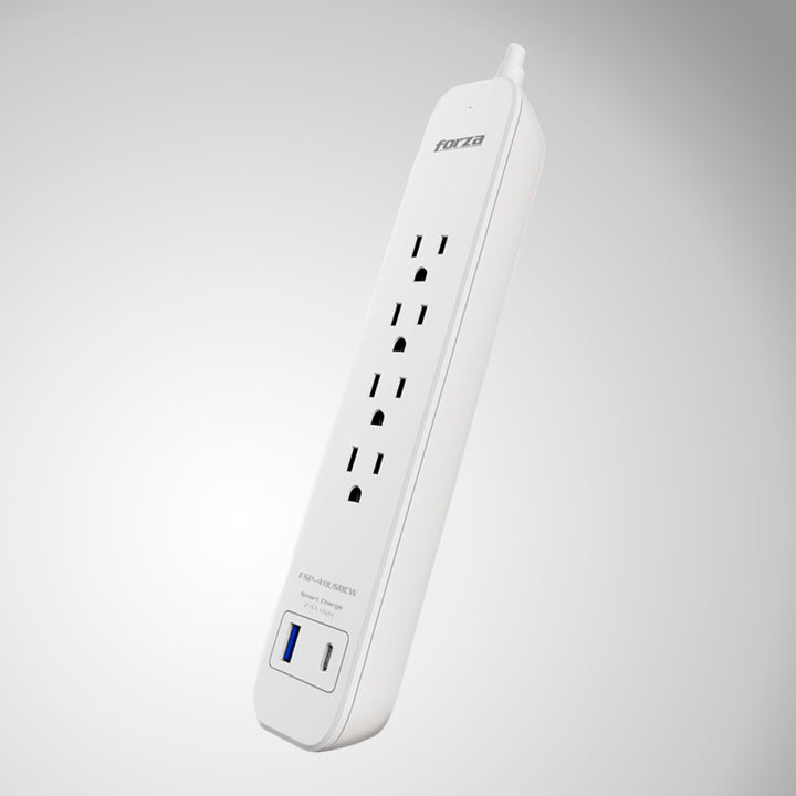 Protector de tensión Forza 1625W/1000J con 4 salidas 1-USBA, 1-USBC, 120V/240Va (FSP-411USBCW) - Achorao