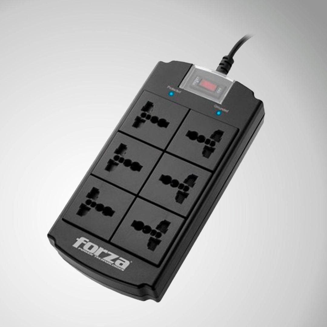 Supresor de Picos Forza 6 Tomas - FSP-06MN - Capacidad 1800W - Compatibilidad Universal - Achorao