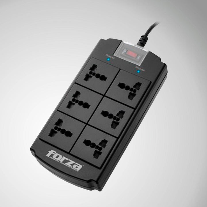 Supresor de Picos Forza 6 Tomas - FSP-06MN - Capacidad 1800W - Compatibilidad Universal - Achorao