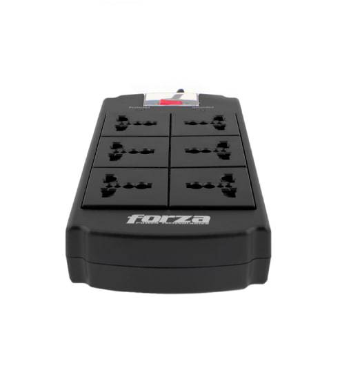 Supresor de Picos Forza 6 Tomas - FSP-06MN - Capacidad 1800W - Compatibilidad Universal - Achorao