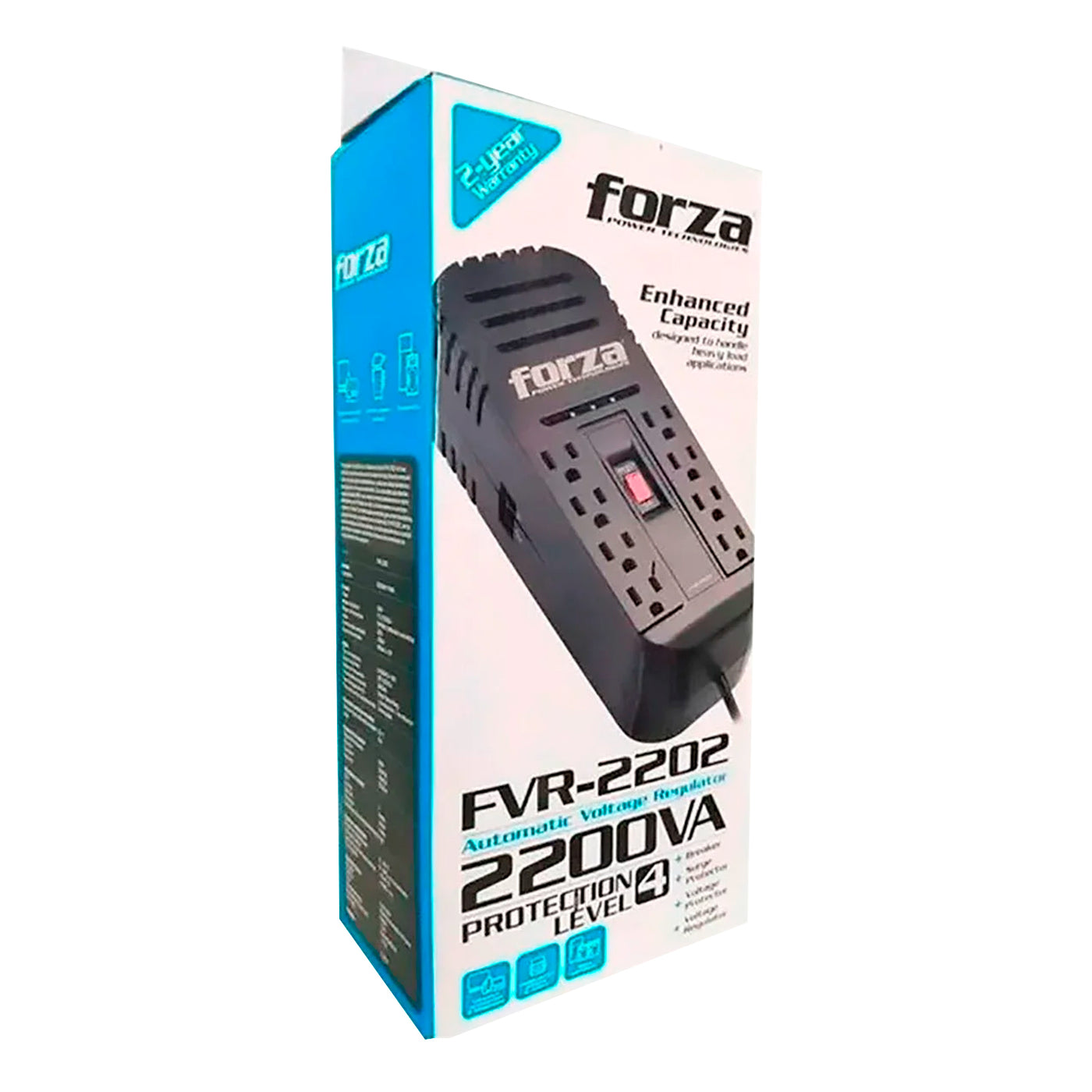 Estabilizador FZ-FVR-2202 8 Tomas/2200VA/1100W 220V - Achorao