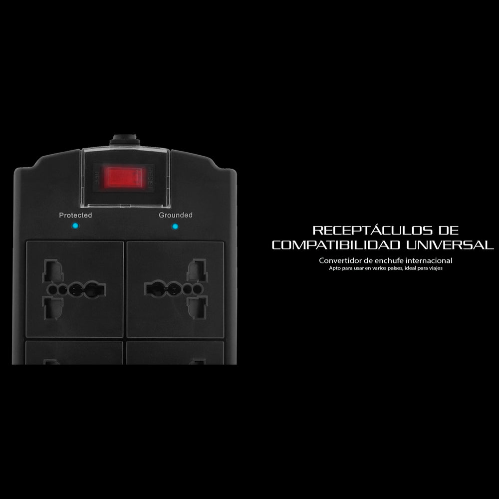 Supresor de Picos Forza 6 Tomas - FSP-06MN - Capacidad 1800W - Compatibilidad Universal - Achorao