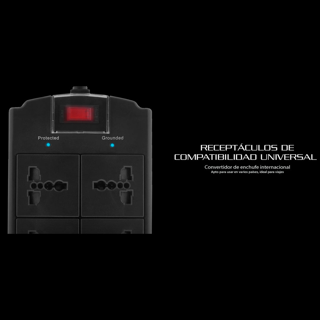 Supresor de Picos Forza 6 Tomas - FSP-06MN - Capacidad 1800W - Compatibilidad Universal - Achorao