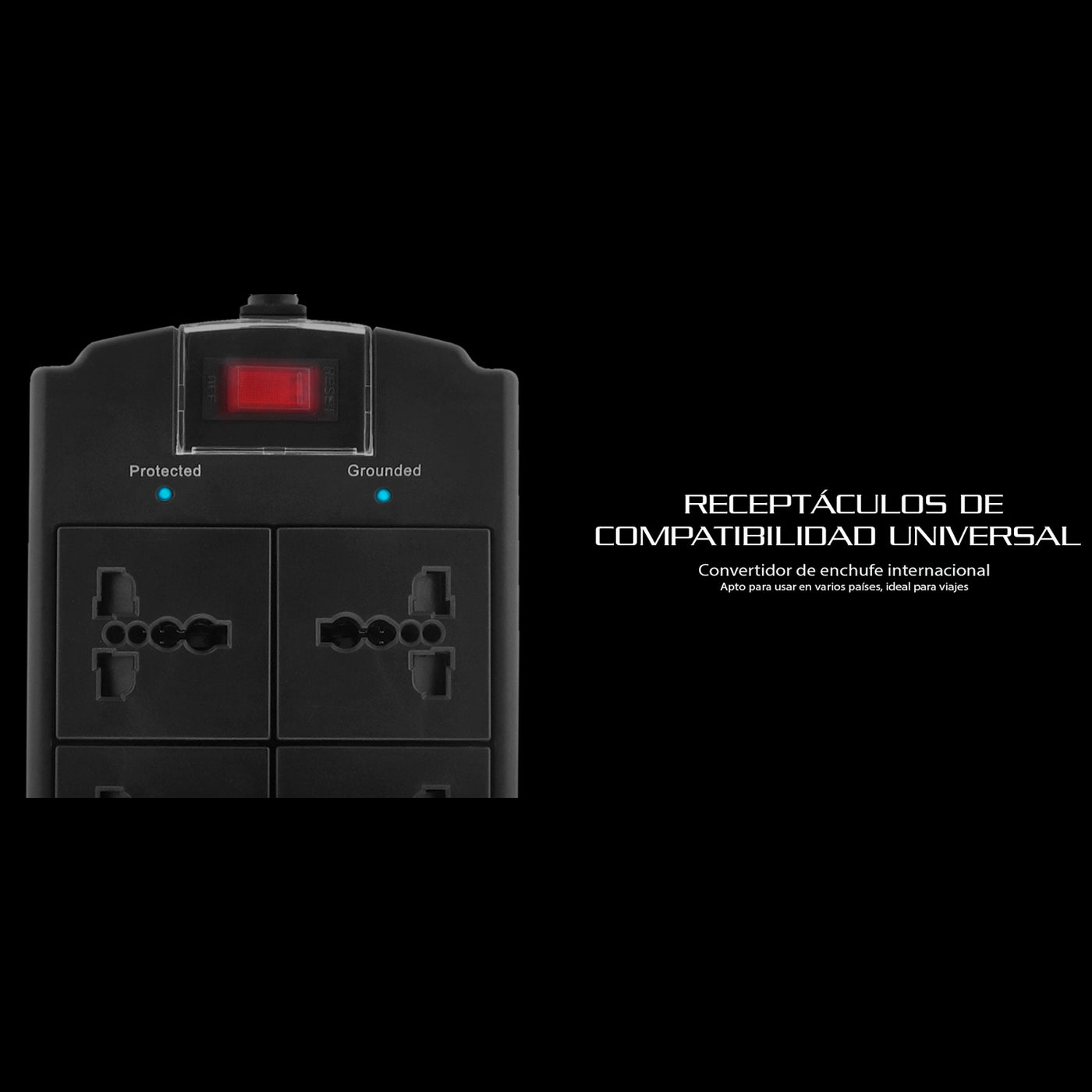 Supresor de Picos Forza 6 Tomas - FSP-06MN - Capacidad 1800W - Compatibilidad Universal - Achorao