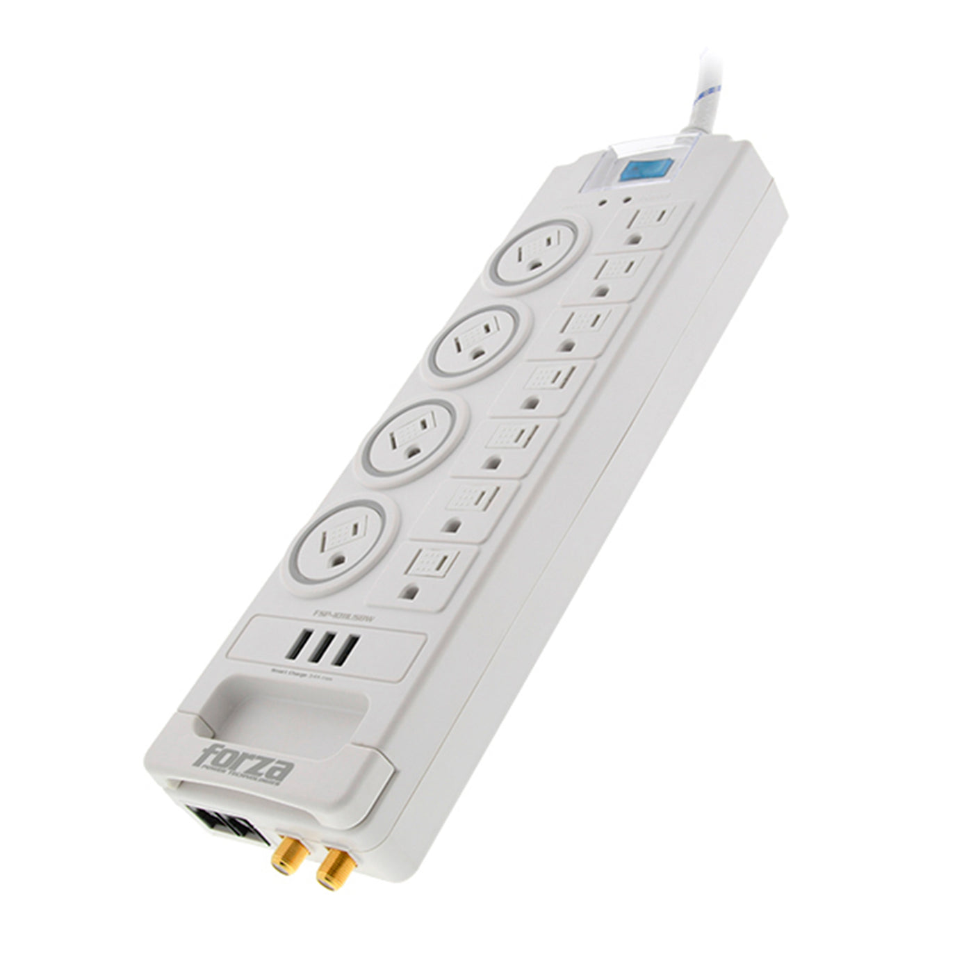 Supresor de picos Forza FSP-1011USBW, 1750w, RJ45 & COAXIAL-120V/240V - Achorao
