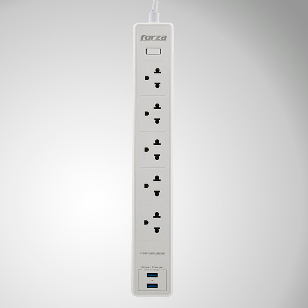 Supresor de picos Forza FSP-512USBW. 1540w usb/120v-240v Blanco - Achorao