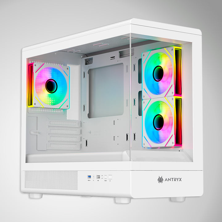 Case Antryx FX 630M Blanco, 3 Ventiladores Infinity ARGB - Achorao