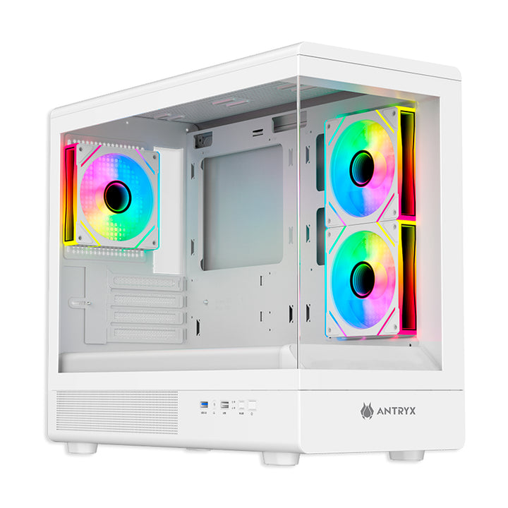 Case Antryx FX 630M Blanco, 3 Ventiladores Infinity ARGB - Achorao