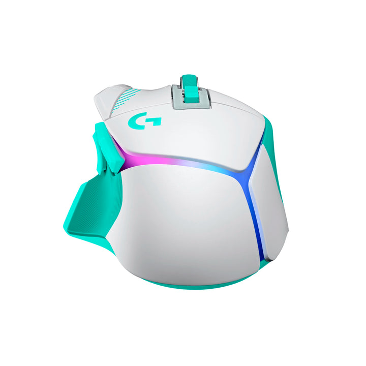 Mouse gamer inalámbrico Logitech G502 X Plus blanco, con iluminación RGB y diseño ergonómico