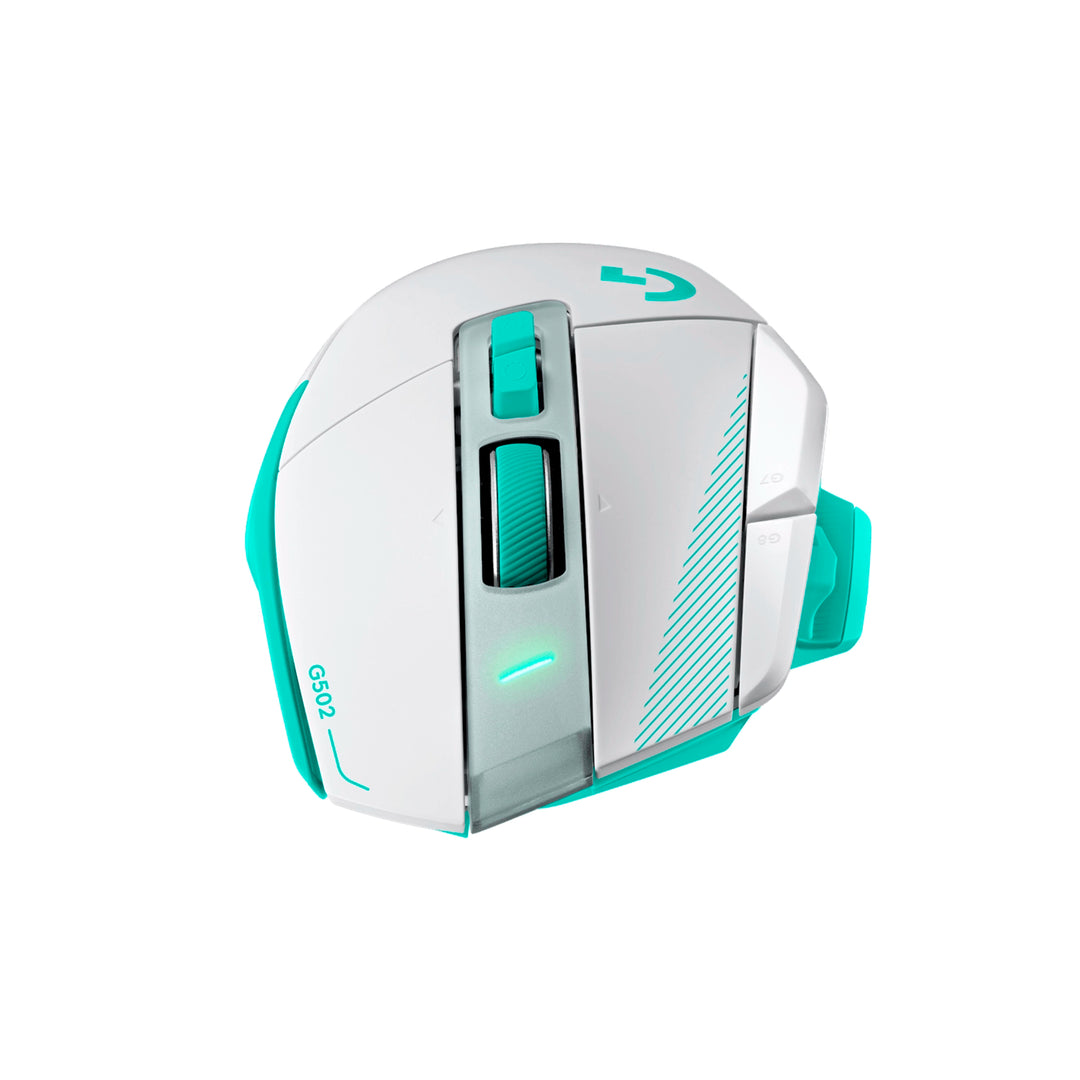 Mouse gamer inalámbrico Logitech G502 X Plus blanco, con iluminación RGB y diseño ergonómico