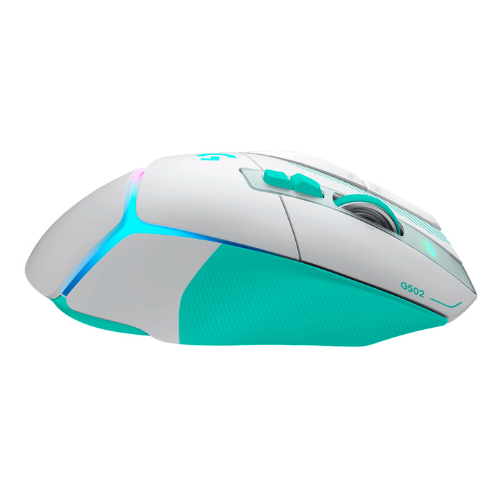 Mouse gamer inalámbrico Logitech G502 X Plus blanco, con iluminación RGB y diseño ergonómico