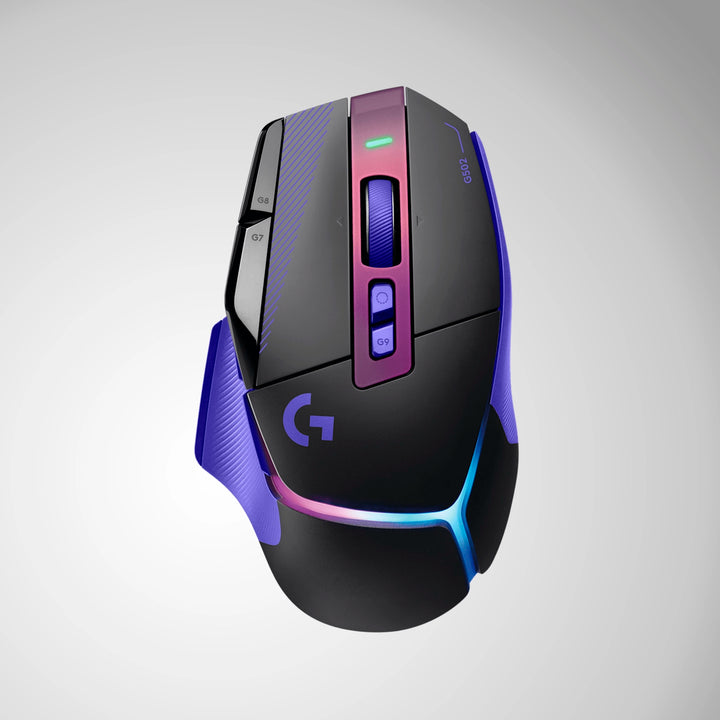 Mouse gamer inalámbrico Logitech G502 X Plus negro, Lightforce, RGB y 25K DPI, vista frontal