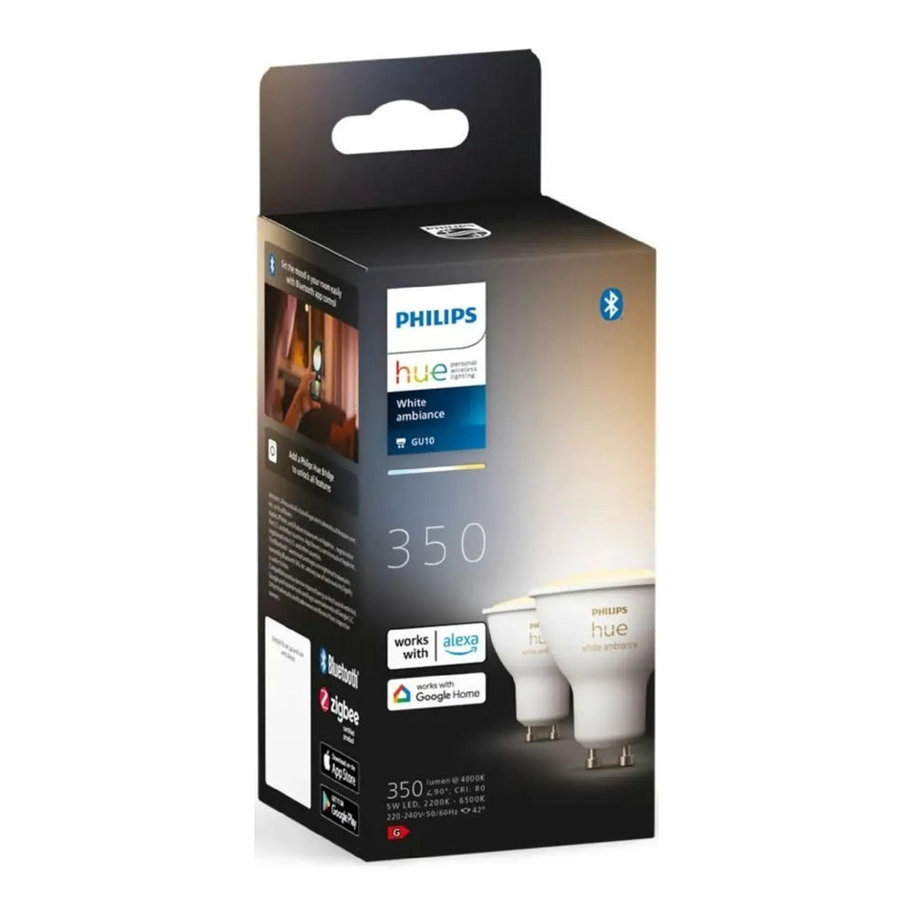 Foco inteligente Philips Hue GU10 White & Color Ambiance, 5.7 W, 350 lm DEMO - Achorao
