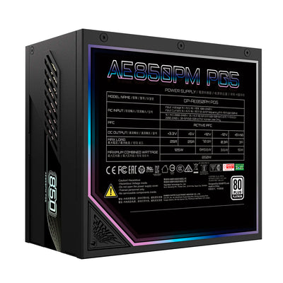 Fuente de poder Gigabyte GP-AE850PM PG5, 850W, 80 PLUS Platinium - Achorao
