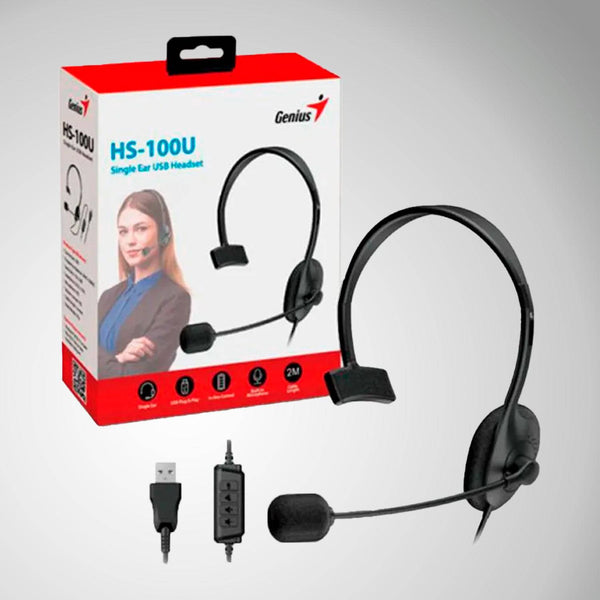 Audífonos USB GENIUS HS-100U MONO Mic Achorao