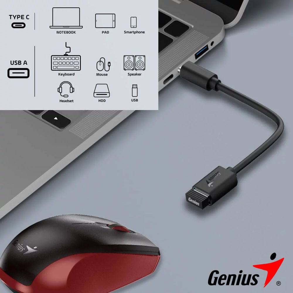 Adaptador Cable USB-C a USB-A 21CM Genius ACC-C2AC - Achorao