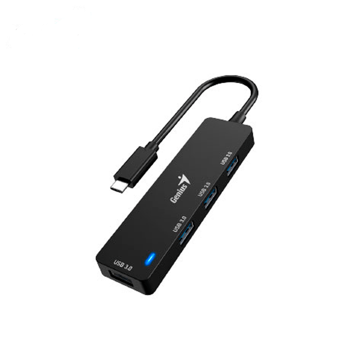 Adaptador Hub USB-C Genius UH-400 4 USB-A 3.0 Negro - Achorao