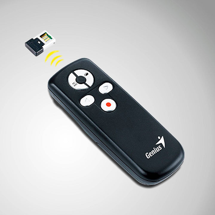 PRESENTADOR GENIUS C/PUNTERO MEDIA POINTER 100 RUN CARD NEGRO - Achorao