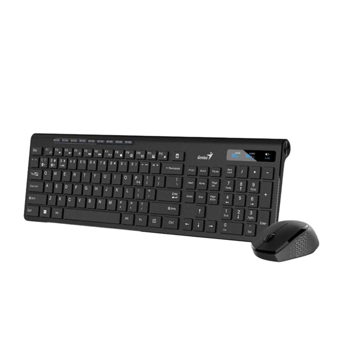 Combo teclado y mouse Genius Slimstar 8230, inalámbrico Bluetooth, multimedia, color blanco DEMO