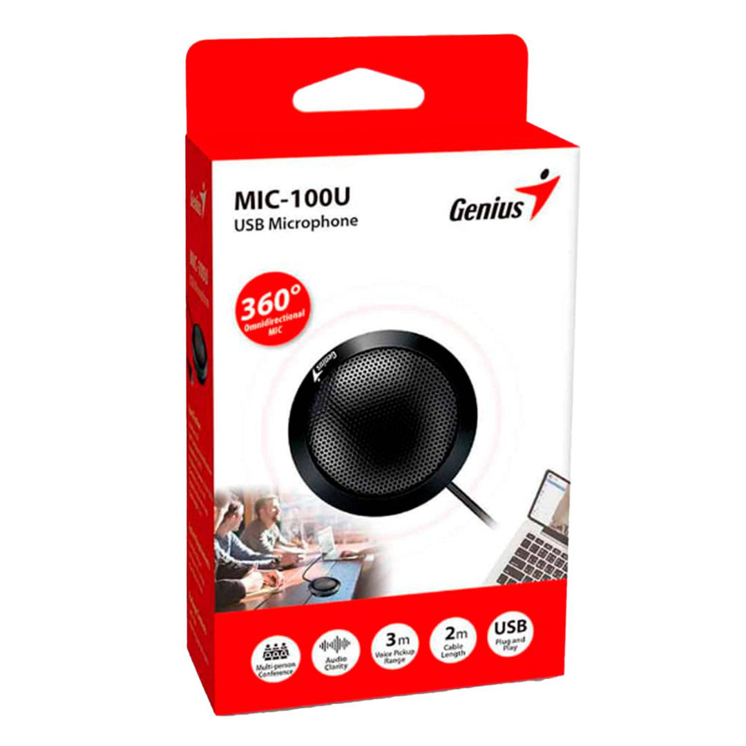 Micrófono GENIUS MIC-100U P/VIDEO CONFERENCIA BLACK - Achorao