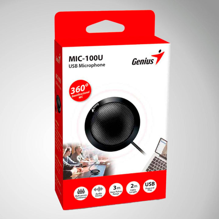 Micrófono GENIUS MIC-100U P/VIDEO CONFERENCIA BLACK - Achorao